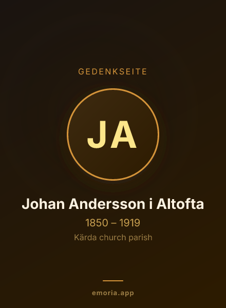 Gedenkportrait von Johan Andersson i Altofta