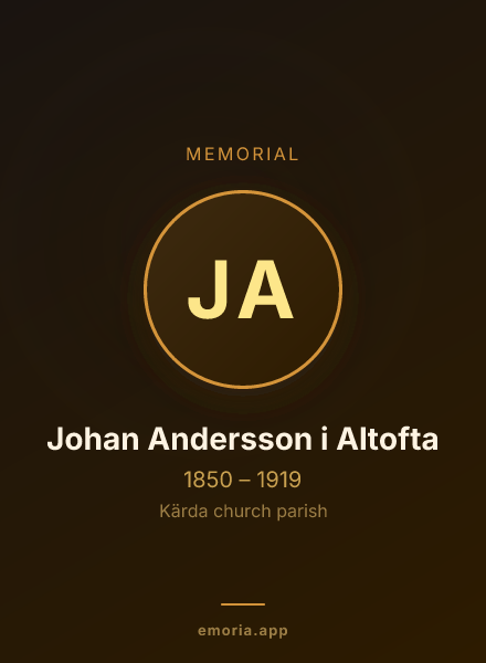 Memorial portrait of Johan Andersson i Altofta