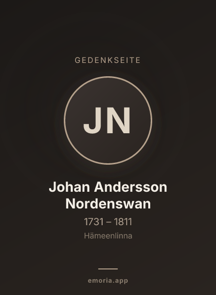 Gedenkportrait von Johan Andersson Nordenswan