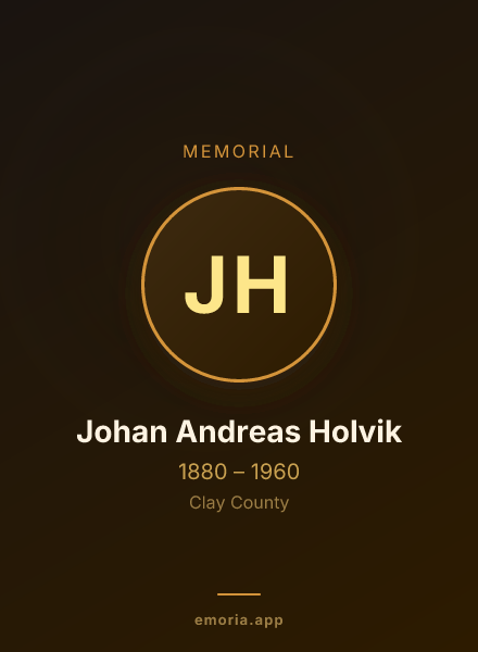 Memorial portrait of Johan Andreas Holvik