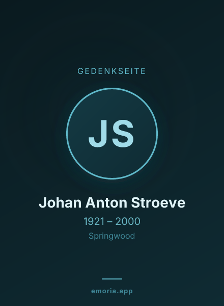 Gedenkportrait von Johan Anton Stroeve