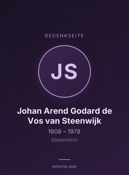 Gedenkportrait von Johan Arend Godard de Vos van Steenwijk