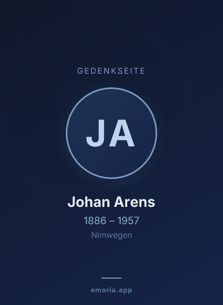 Gedenkportrait von Johan Arens