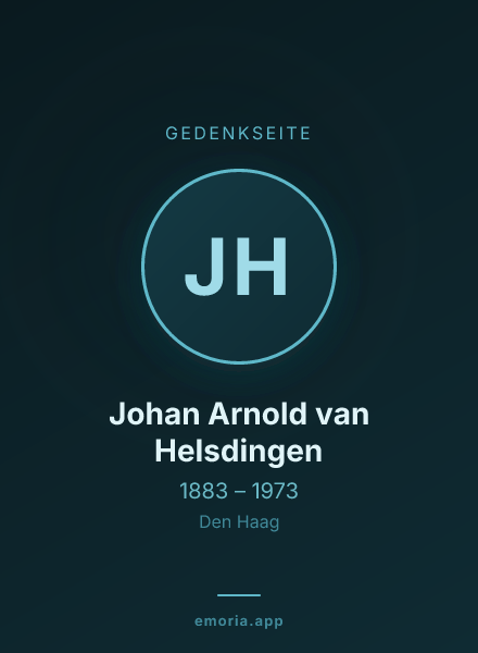 Gedenkportrait von Johan Arnold van Helsdingen