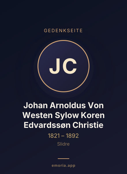 Gedenkportrait von Johan Arnoldus Von Westen Sylow Koren Edvardssøn Christie
