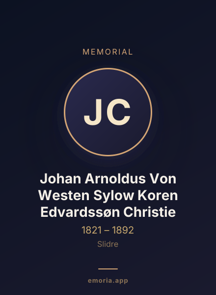 Memorial portrait of Johan Arnoldus Von Westen Sylow Koren Edvardssøn Christie