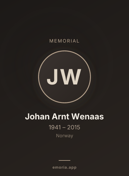 Memorial portrait of Johan Arnt Wenaas