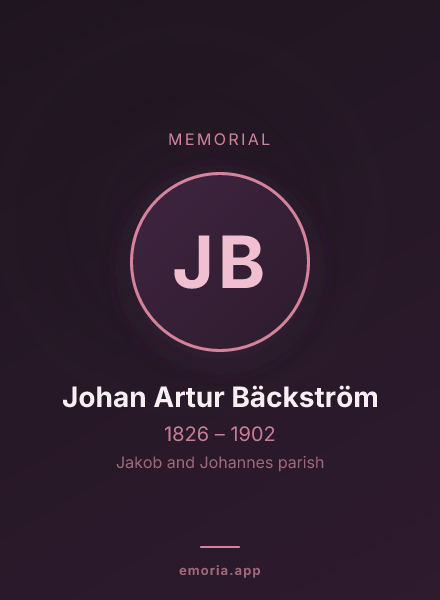 Memorial portrait of Johan Artur Bäckström