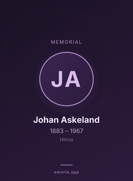 Memorial portrait of Johan Askeland