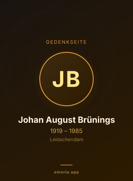 Gedenkportrait von Johan August Brünings