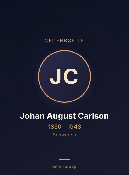Gedenkportrait von Johan August Carlson