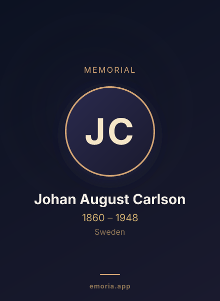 Memorial portrait of Johan August Carlson