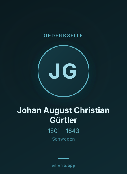 Gedenkportrait von Johan August Christian Gürtler