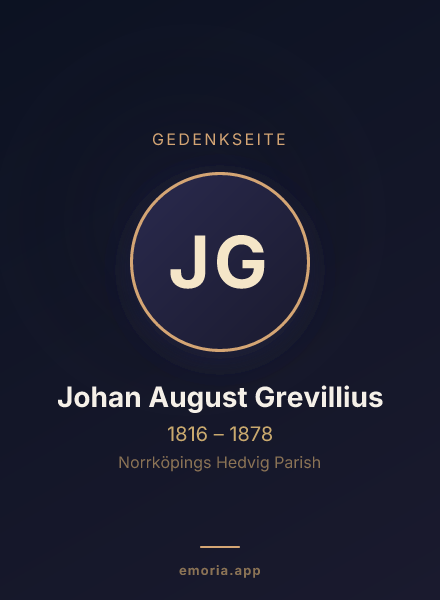 Gedenkportrait von Johan August Grevillius