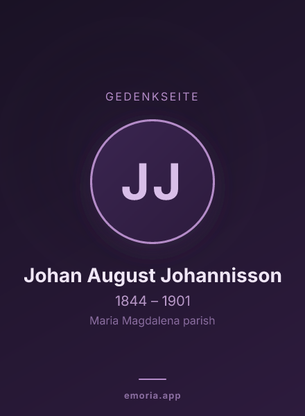 Gedenkportrait von Johan August Johannisson