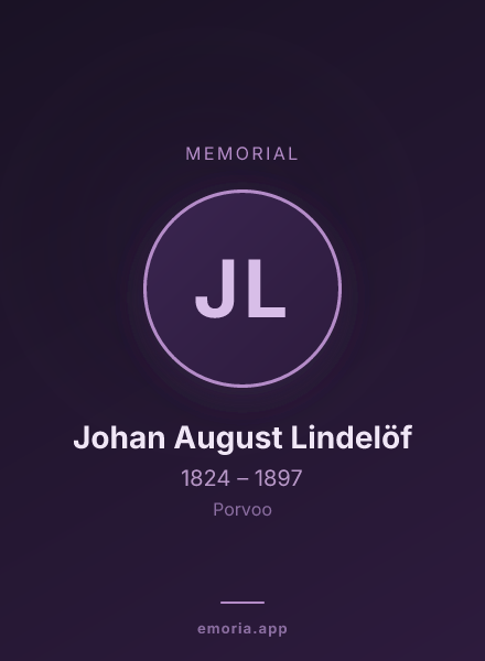 Memorial portrait of Johan August Lindelöf