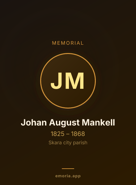Memorial portrait of Johan August Mankell