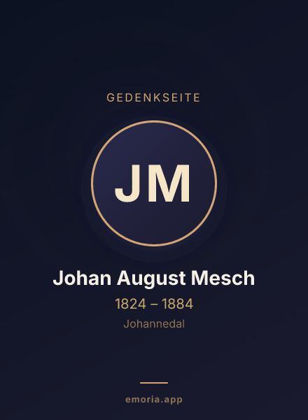 Gedenkportrait von Johan August Mesch