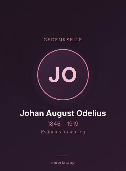 Gedenkportrait von Johan August Odelius
