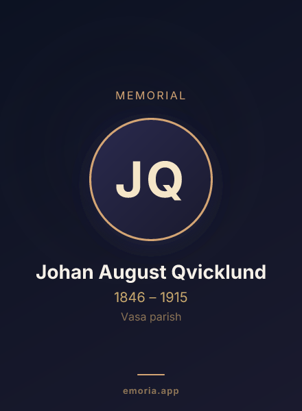 Memorial portrait of Johan August Qvicklund