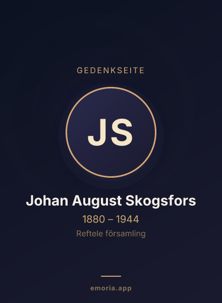 Gedenkportrait von Johan August Skogsfors