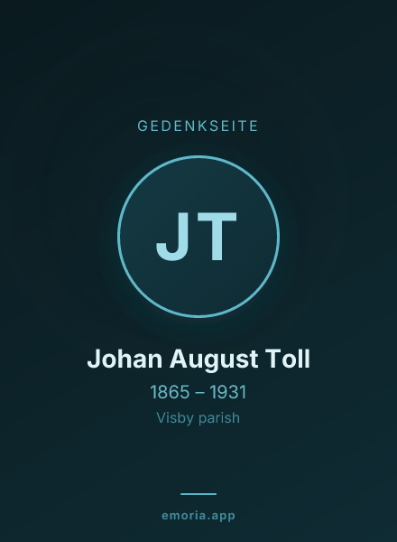 Gedenkportrait von Johan August Toll