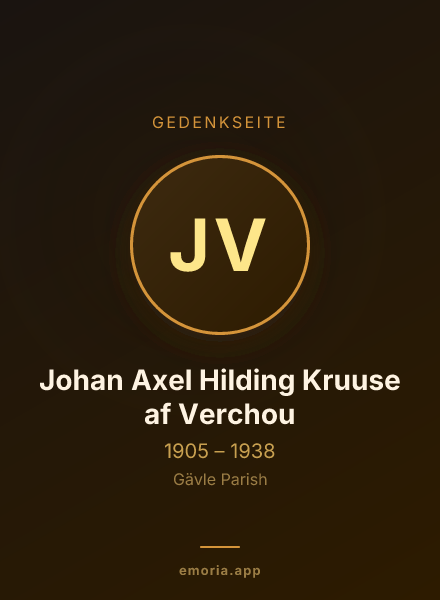 Gedenkportrait von Johan Axel Hilding Kruuse af Verchou