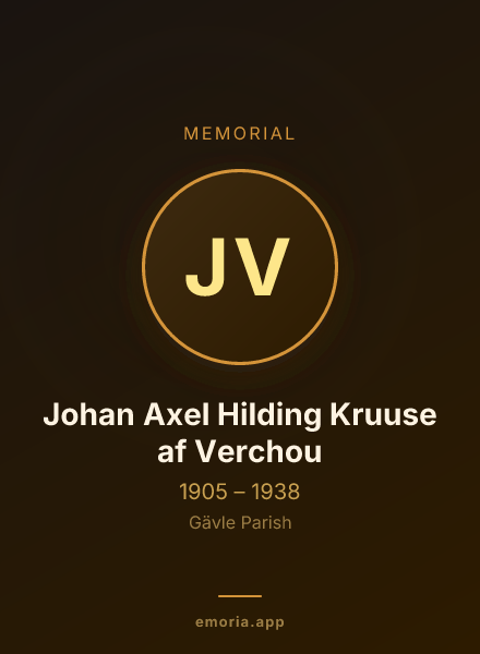 Memorial portrait of Johan Axel Hilding Kruuse af Verchou