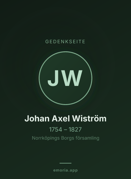 Gedenkportrait von Johan Axel Wiström
