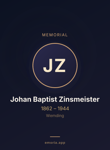 Memorial portrait of Johan Baptist Zinsmeister