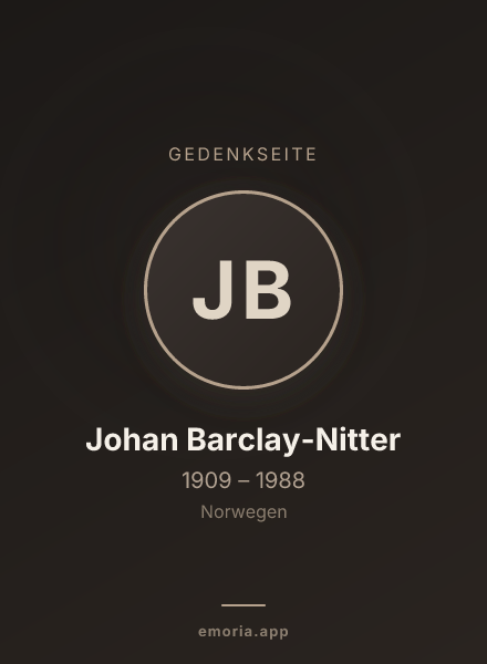Gedenkportrait von Johan Barclay-Nitter