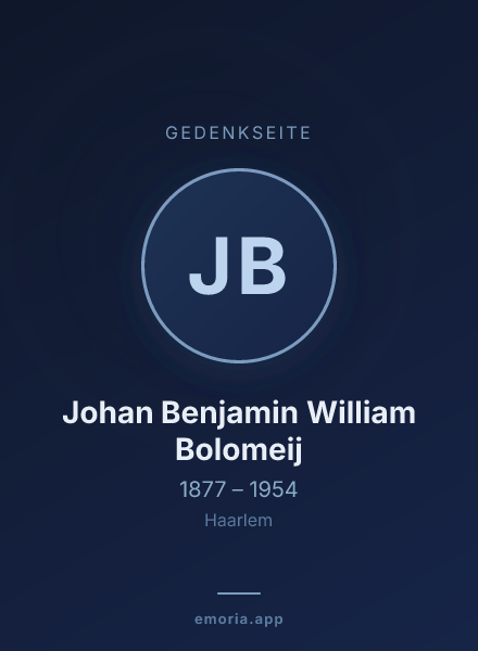Gedenkportrait von Johan Benjamin William Bolomeij
