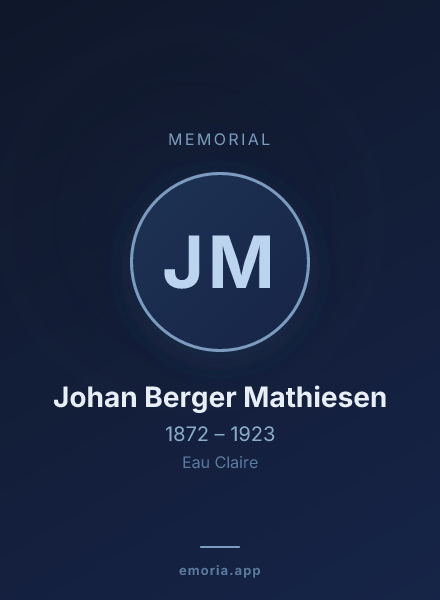 Memorial portrait of Johan Berger Mathiesen