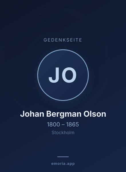 Gedenkportrait von Johan Bergman Olson
