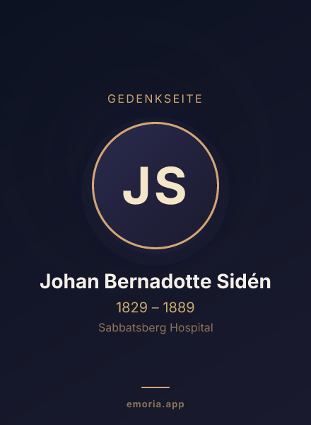 Gedenkportrait von Johan Bernadotte Sidén