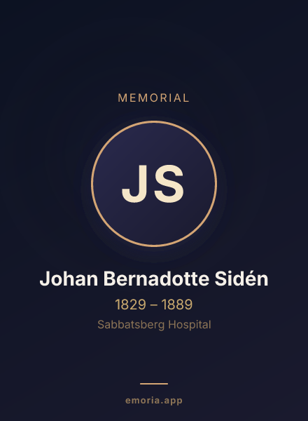 Memorial portrait of Johan Bernadotte Sidén