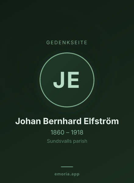 Gedenkportrait von Johan Bernhard Elfström