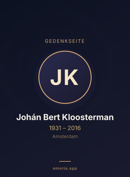 Gedenkportrait von Johán Bert Kloosterman