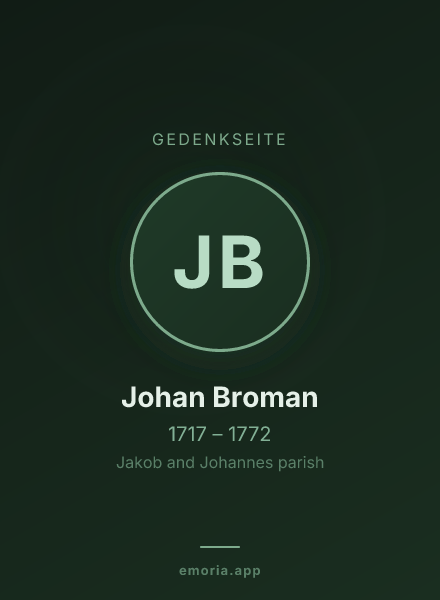 Gedenkportrait von Johan Broman