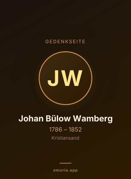 Gedenkportrait von Johan Bülow Wamberg