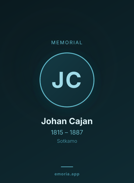 Memorial portrait of Johan Cajan