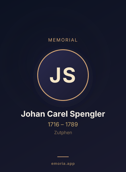 Memorial portrait of Johan Carel Spengler