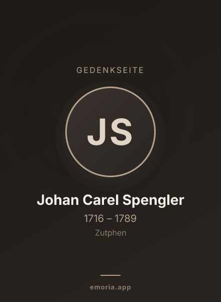 Gedenkportrait von Johan Carel Spengler
