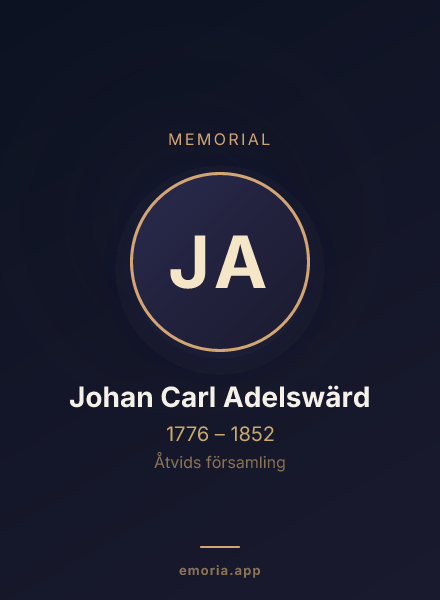 Memorial portrait of Johan Carl Adelswärd