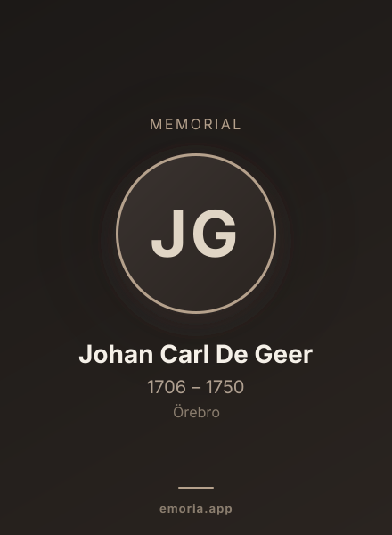 Memorial portrait of Johan Carl De Geer