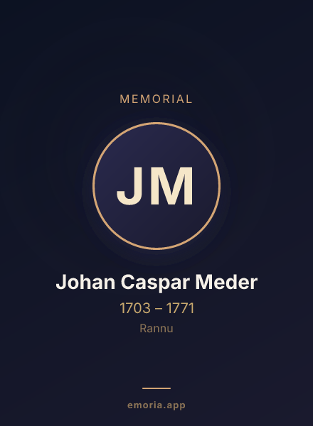 Memorial portrait of Johan Caspar Meder