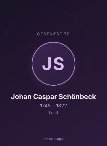 Gedenkportrait von Johan Caspar Schönbeck
