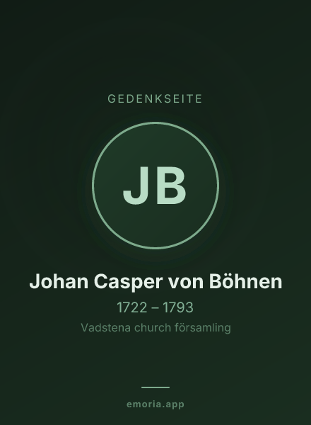 Gedenkportrait von Johan Casper von Böhnen