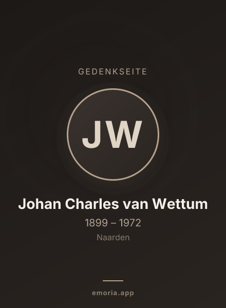 Gedenkportrait von Johan Charles van Wettum