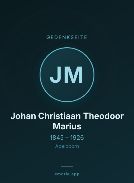 Gedenkportrait von Johan Christiaan Theodoor Marius